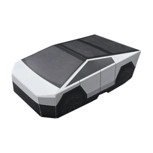 Custom die-cut corrugated packaging prototype in automotive shape