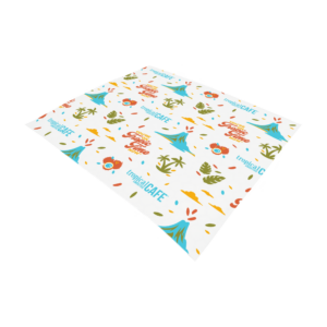 Full-color branded flexible packaging substrate with custom graphics