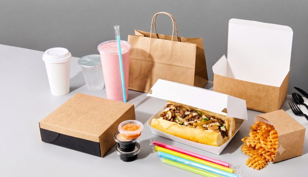 High-volume fast food packaging manufacturing and distribution center warehouse facility.